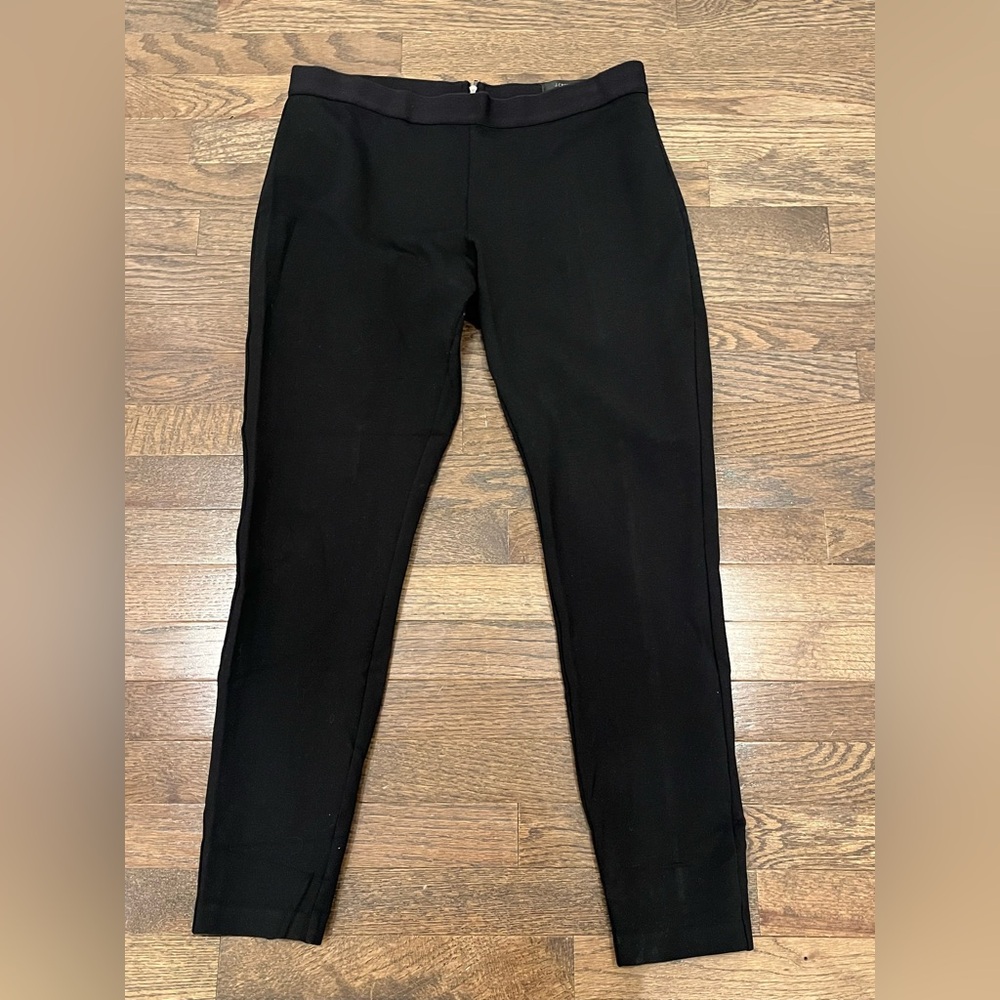J Crew Regular Pixie Pant Leggings Black Fitted Ponte Knit sz 12R *flaw- picture